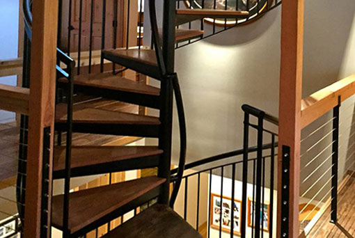 Foyer Entryway Leading to Spiral Stairway